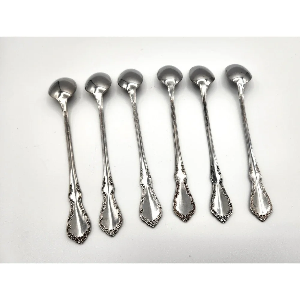 Oneida Distinction Deluxe Stainless Mansion Hall Silverware 6 Iced Tea Spoons